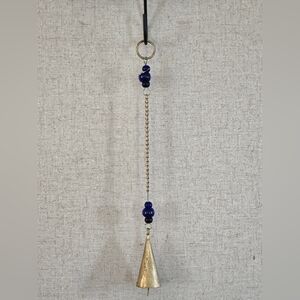 Recycled Iron Windchime With Blue Beads